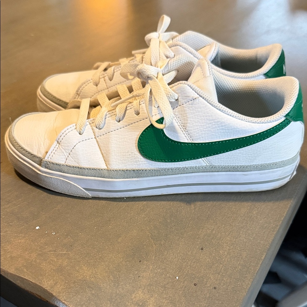 Women’s NIKE Court green and white shoes